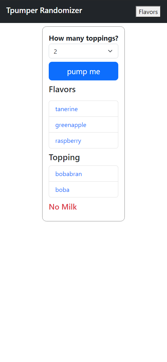 Tpump Randomizer